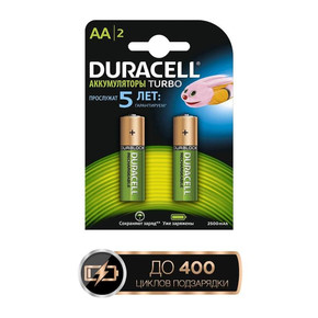 Аккумулятор Duracell, AA/HR6-2BL, 2400/2500mAh предзаряженные, 2шт/уп