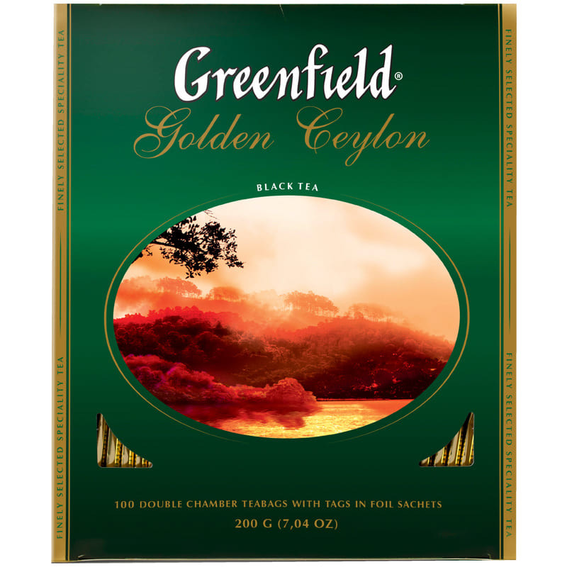 Greenfield golden ceylon 100. Чай Гринфилд Голден Цейлон 100 пакетиков. Чай Гринфилд Голден Цейлон 100пак.. Чай Greenfield Голден Цейлон 100 гр. Чай черный Greenfield Golden Ceylon 100 пакетиков.