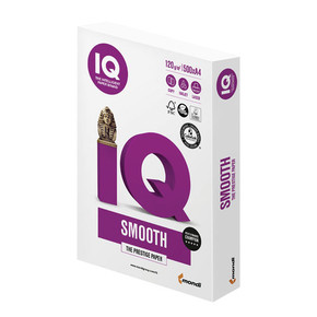 Бумага для цветной печати IQ SMOOTH, А4, класс А+, 120 г/м2, 500л., белизна 170% (CIE)